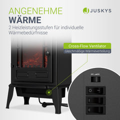 Elektrische open haard 2000W met vlameffect
