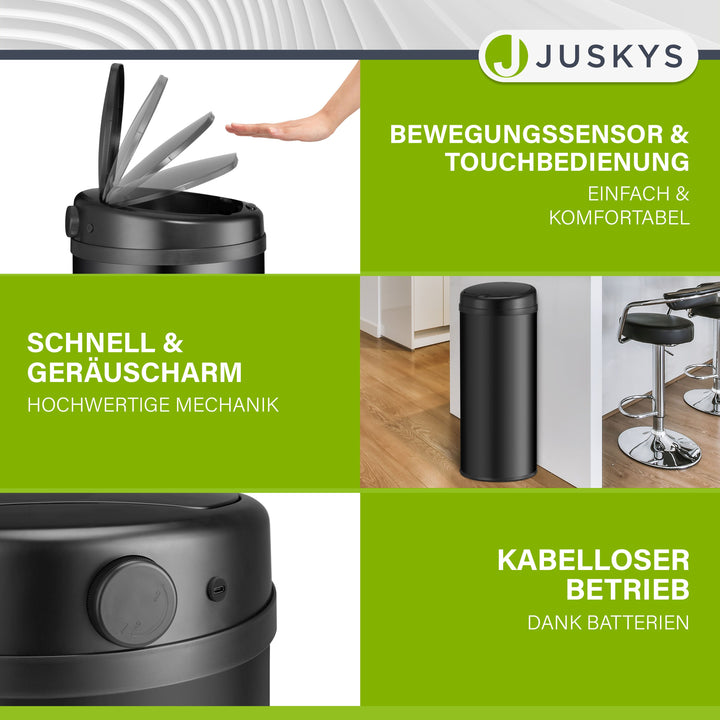 Ronde prullenbak met sensor