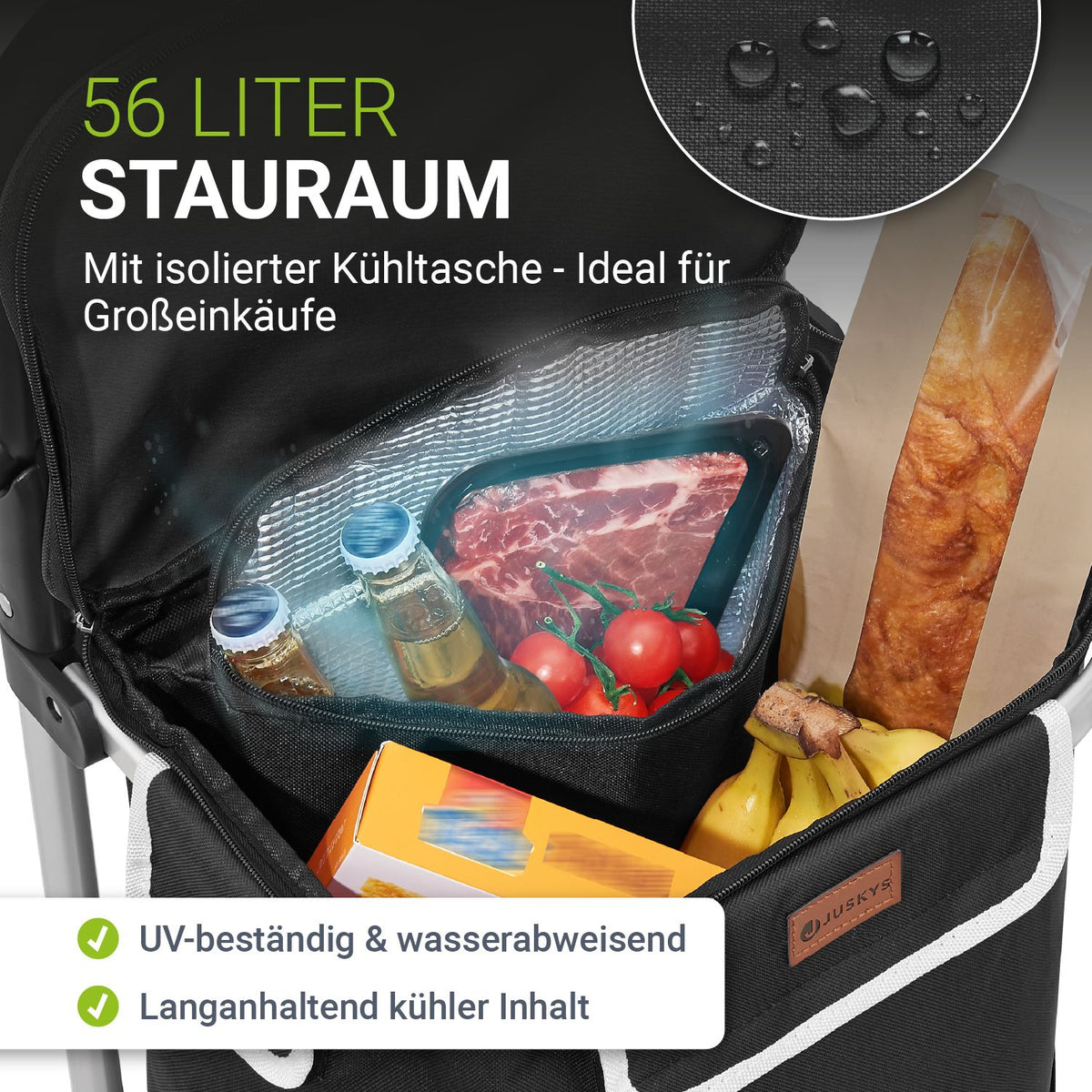 3in1 winkelwagentje - 56 L capaciteit