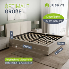 Gestoffeerd bed Salerno