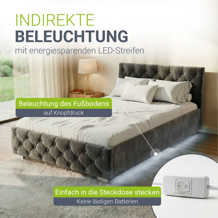 Gestoffeerd bed Nizza