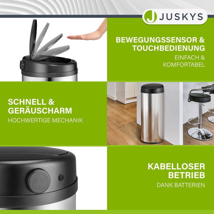 Ronde prullenbak met sensor