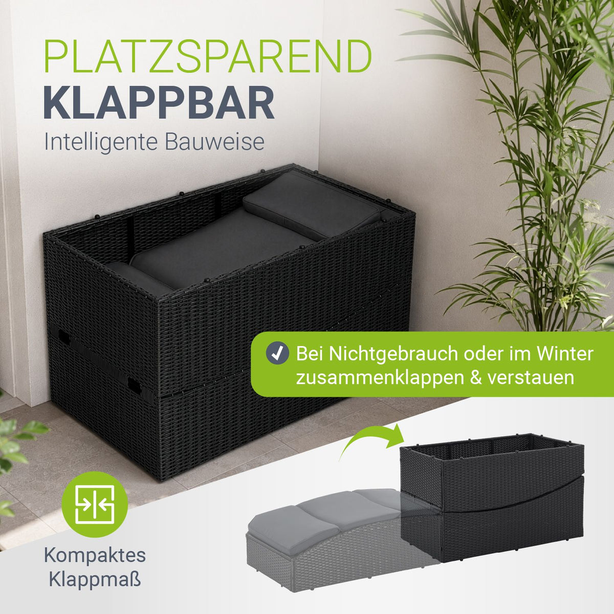 Opvouwbare ligstoel van polyrattan Lamia