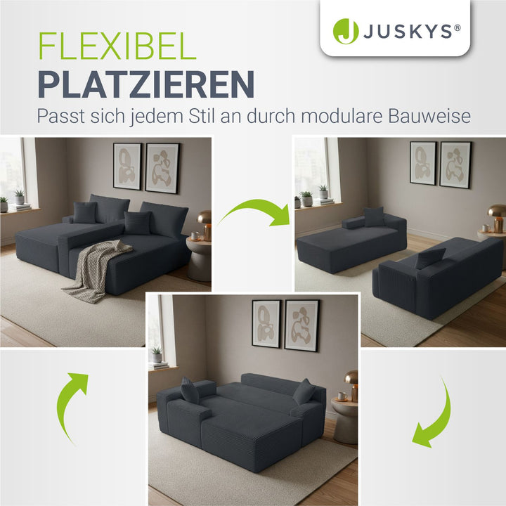 Bank Coredo met corduroy bekleding & gooi kussen