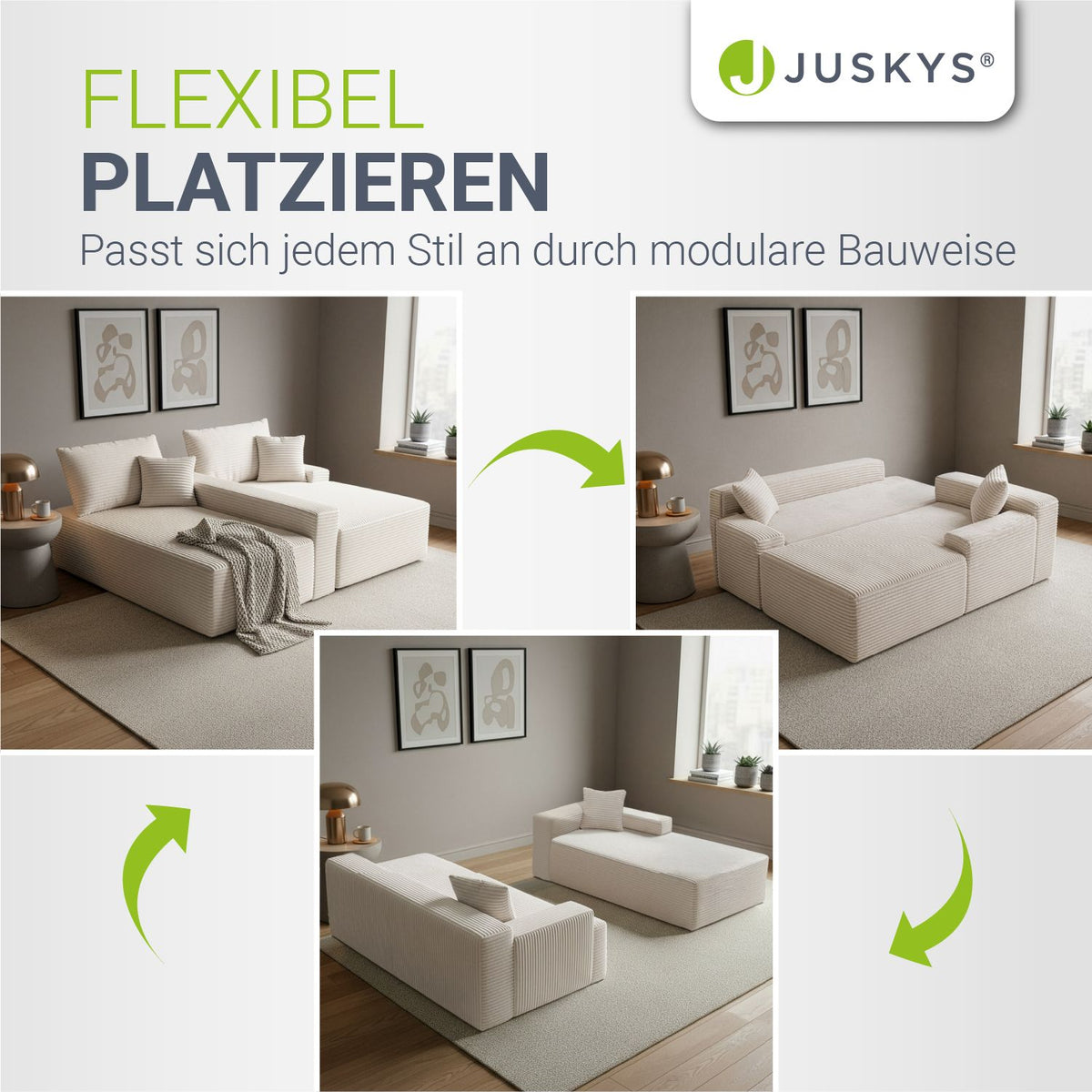 Bank Coredo met corduroy bekleding & gooi kussen