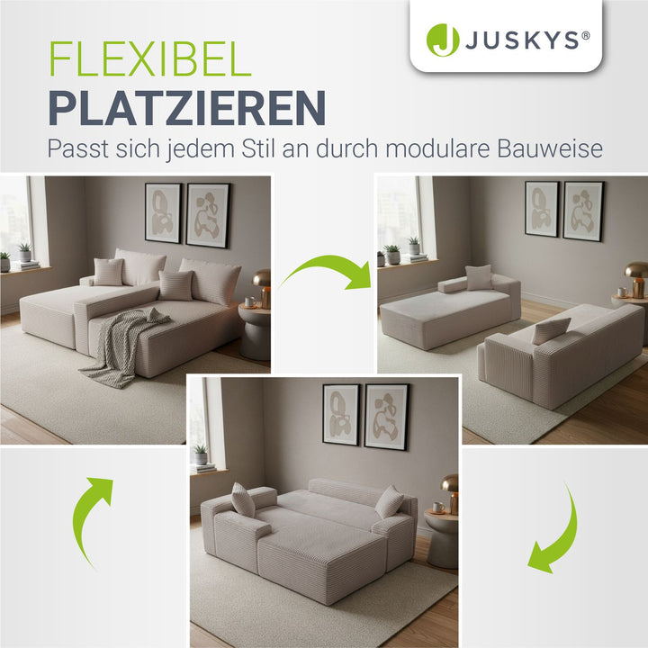 Bank Coredo met corduroy bekleding & gooi kussen