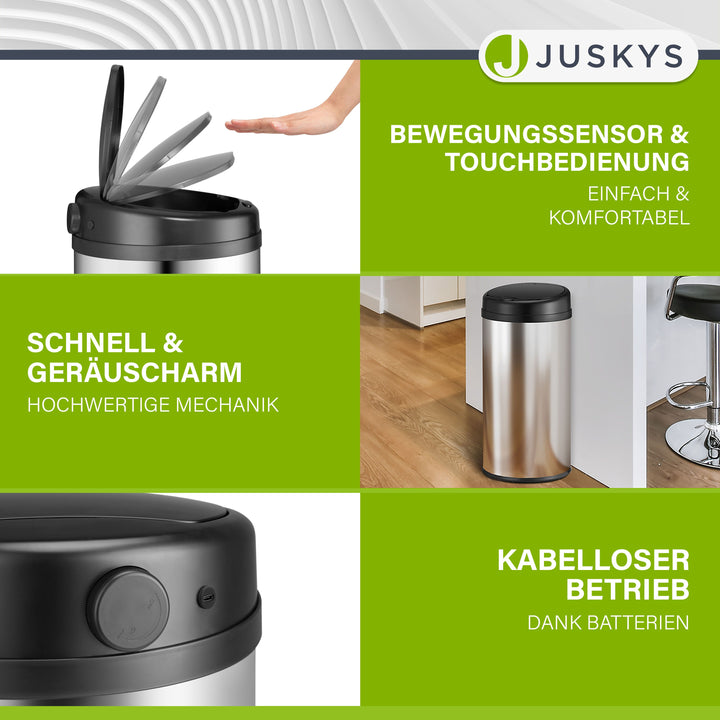 Ronde prullenbak met sensor