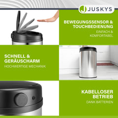 Ronde prullenbak met sensor