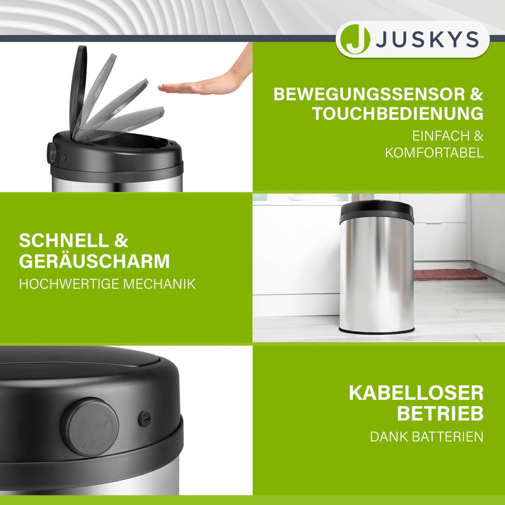 Ronde prullenbak met sensor
