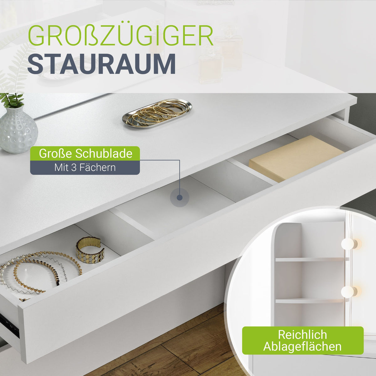 Make-uptafel Bella met kruk Tonia