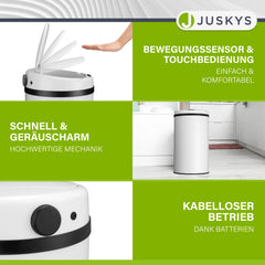 Ronde prullenbak met sensor