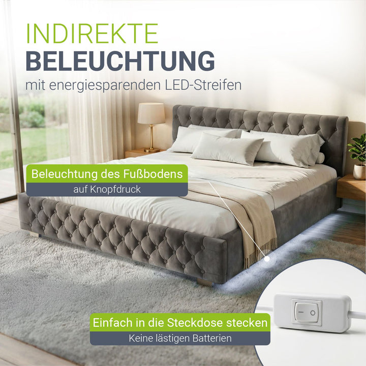 Gestoffeerd bed Nizza