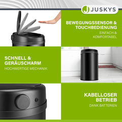 Ronde prullenbak met sensor