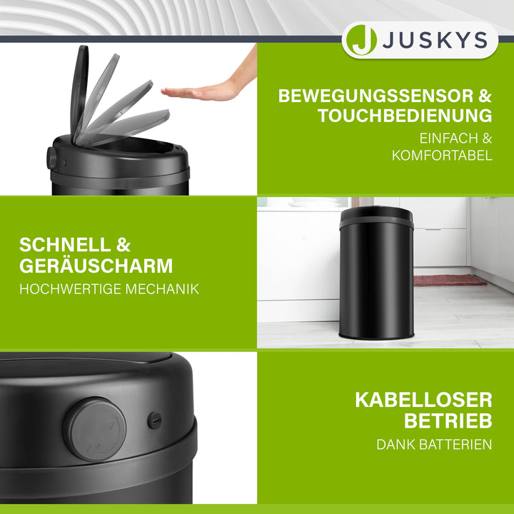 Ronde prullenbak met sensor