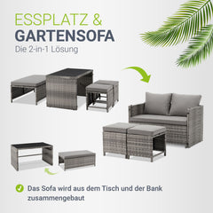 2in1 Polyrattan tuinmeubilair Jamaika