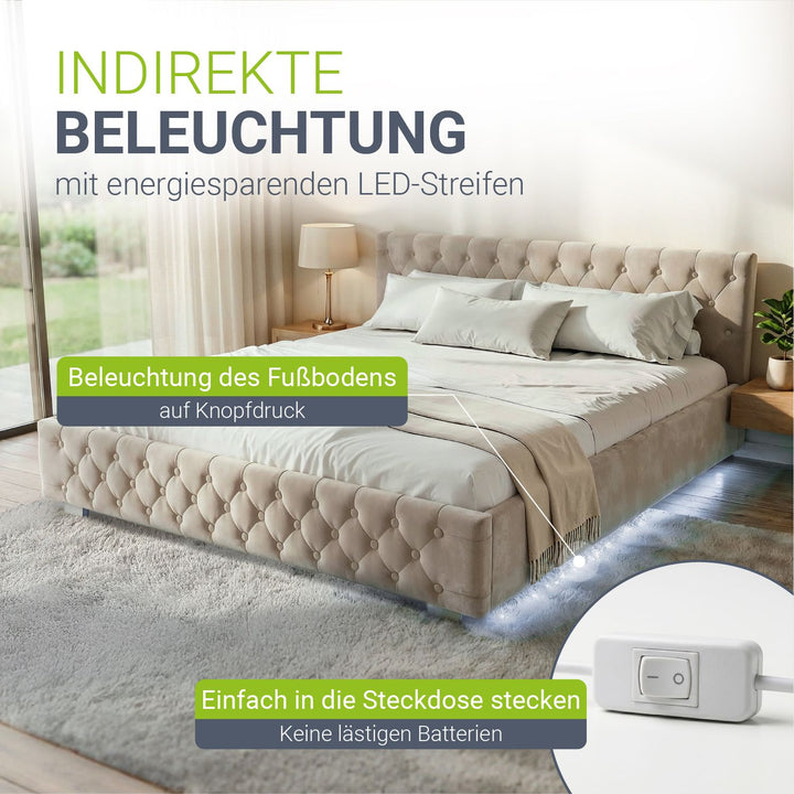 Gestoffeerd bed Nizza