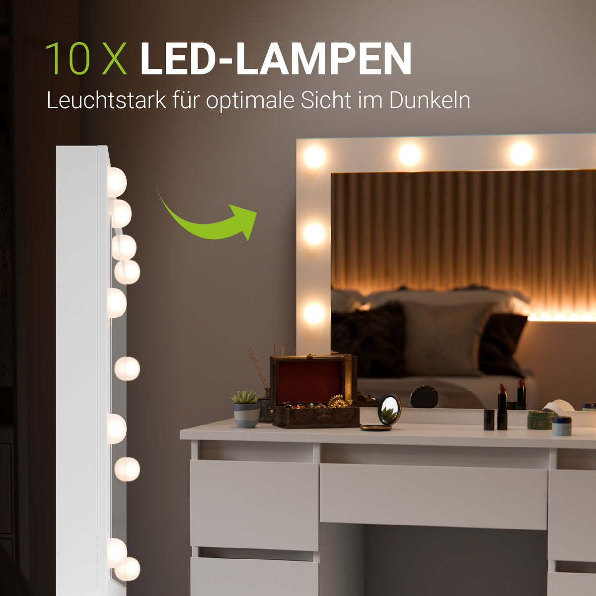 Make-uptafel met spiegel Talea