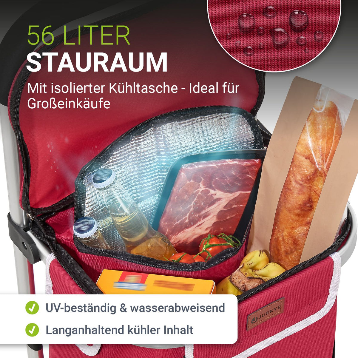 3in1 winkelwagentje - 56 L capaciteit