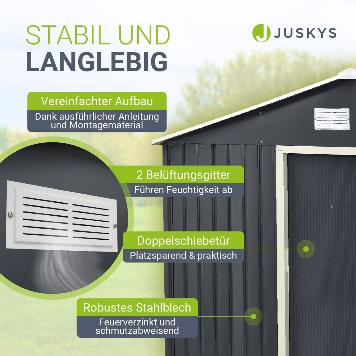 Metalen gereedschapsschuur