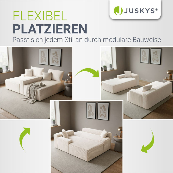 Bank Coredo met corduroy bekleding & gooi kussen