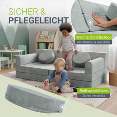 Kinderbank Kayo met corduroy bekleding & kussen