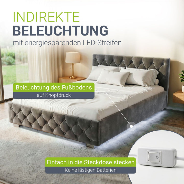 Gestoffeerd bed Nizza