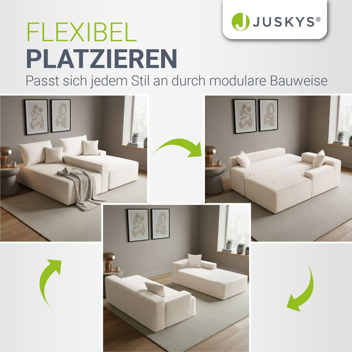 Bank Coredo met corduroy bekleding & gooi kussen