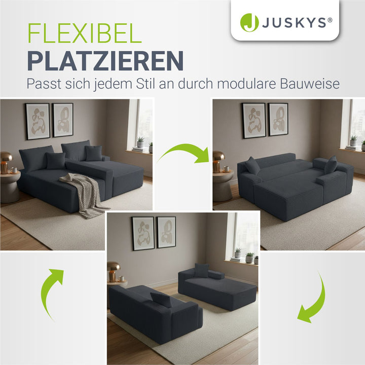 Bank Coredo met corduroy bekleding & gooi kussen