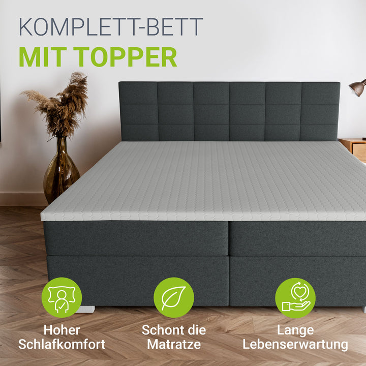 Boxspringbed Seattle - Malmo-Stoff