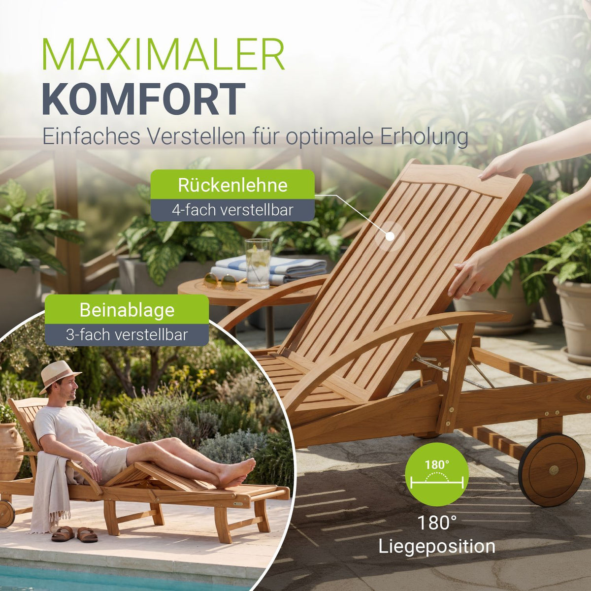 Opvouwbare tuinligstoel SunScape