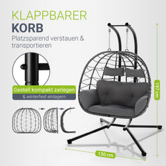 Polyrattan dubbele hangstoel Aria