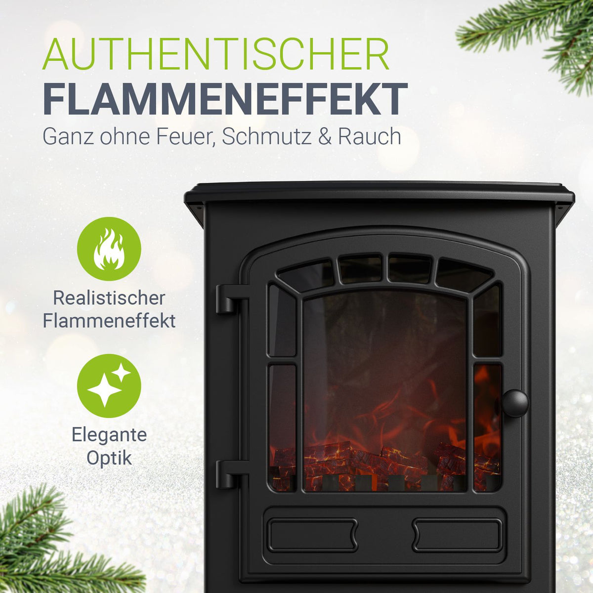 Elektrische open haard 2000W met vlameffect