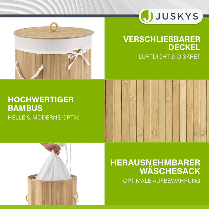 Bamboe wasmand Curly-Round
