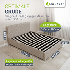 Gestoffeerd bed Nizza