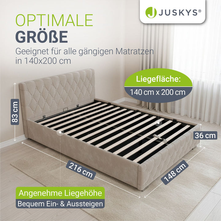 Gestoffeerd bed Nizza