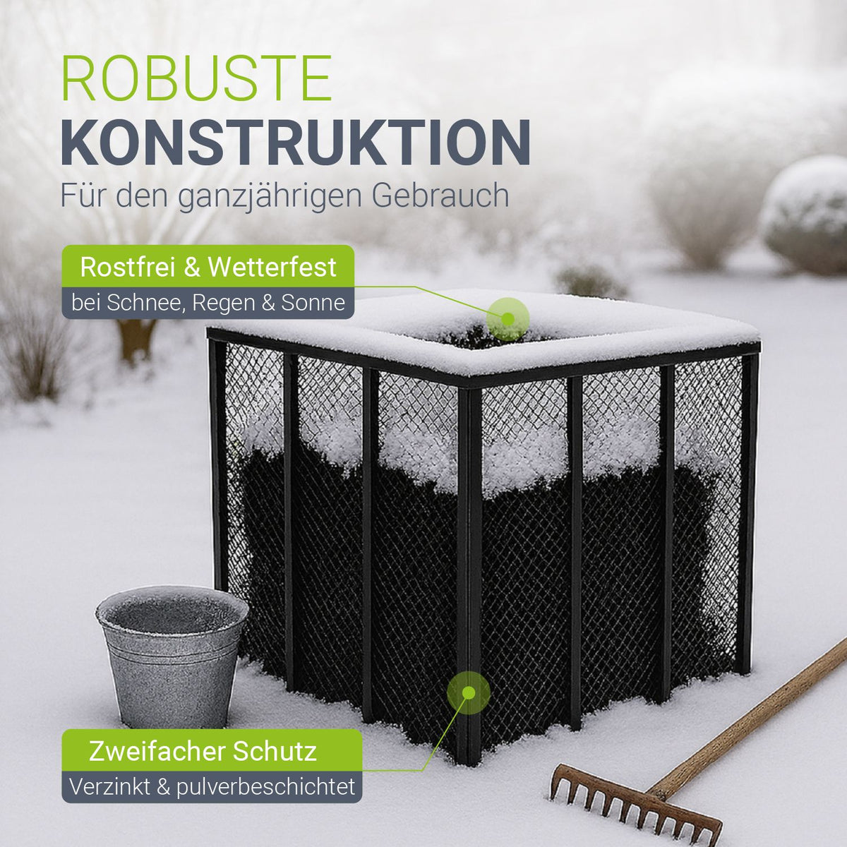 Metalen composter voor tuinafval
