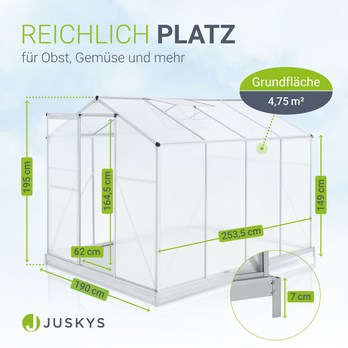 Aluminium kas met fundering