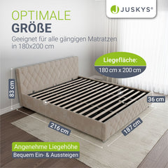Gestoffeerd bed Nizza