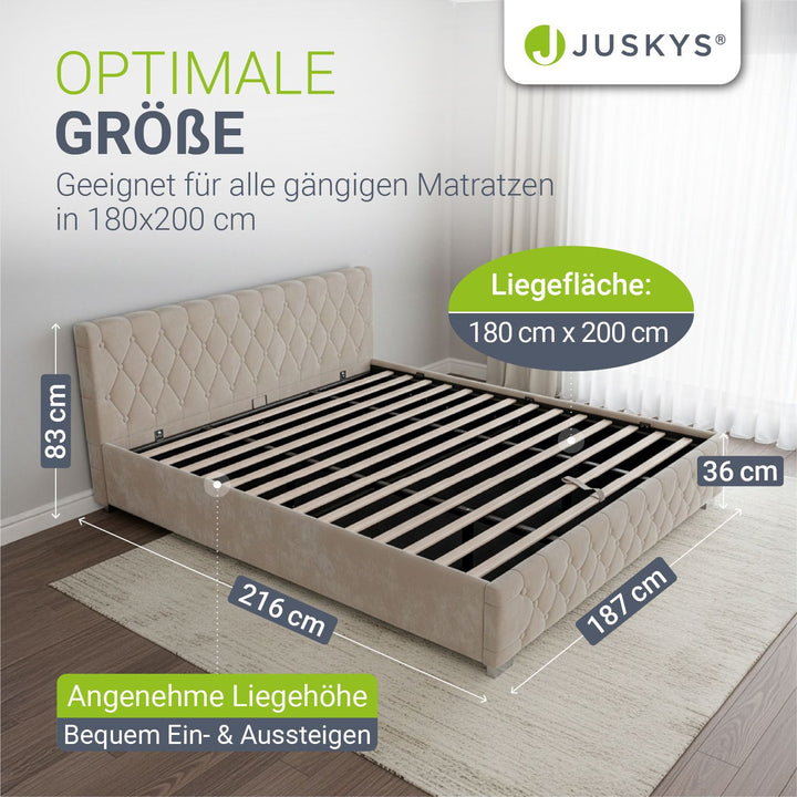 Gestoffeerd bed Nizza