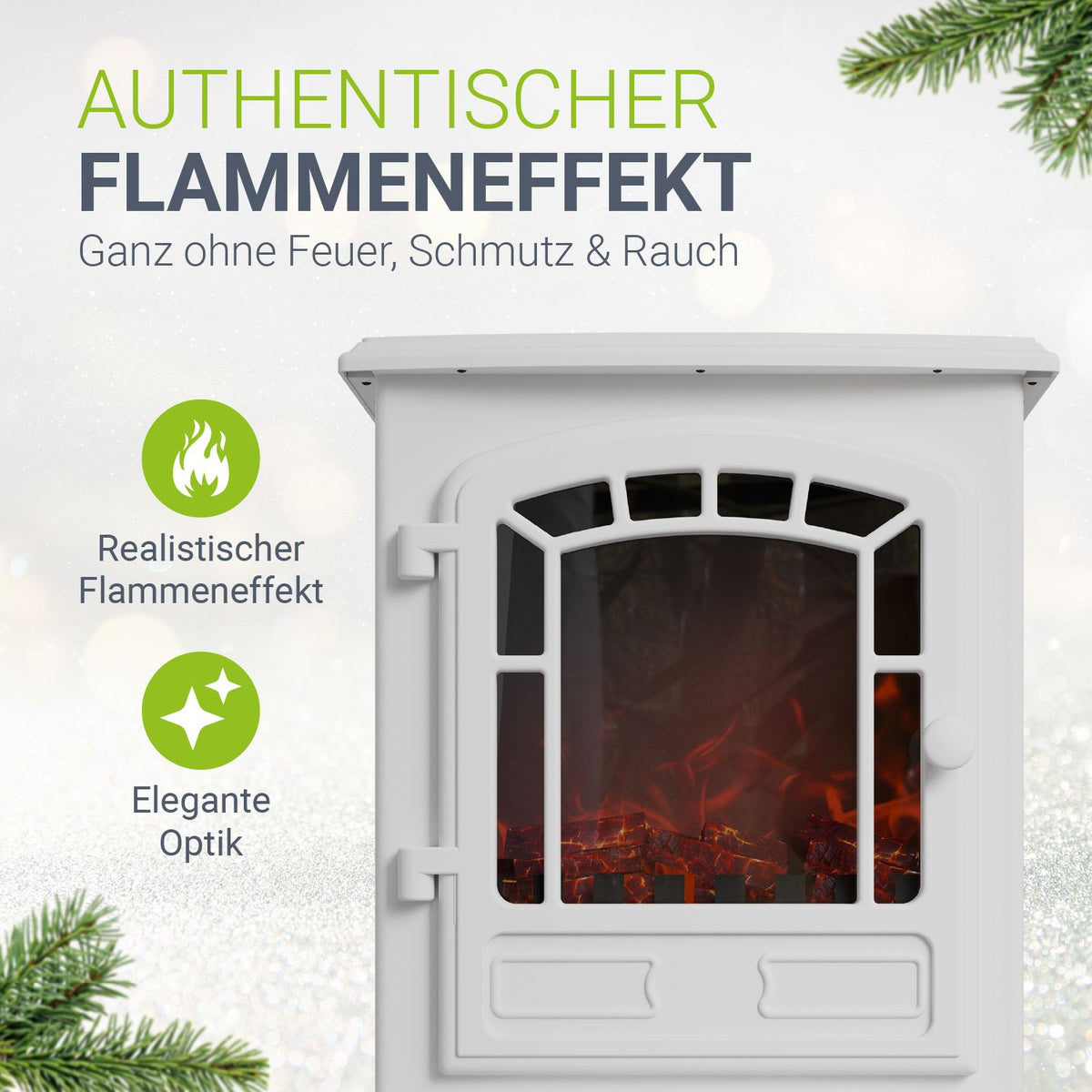 Elektrische open haard 2000W met vlameffect