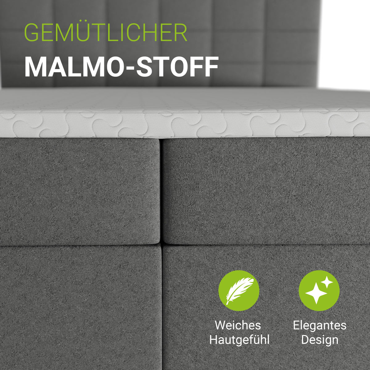 Boxspringbed Seattle - Malmo-Stoff