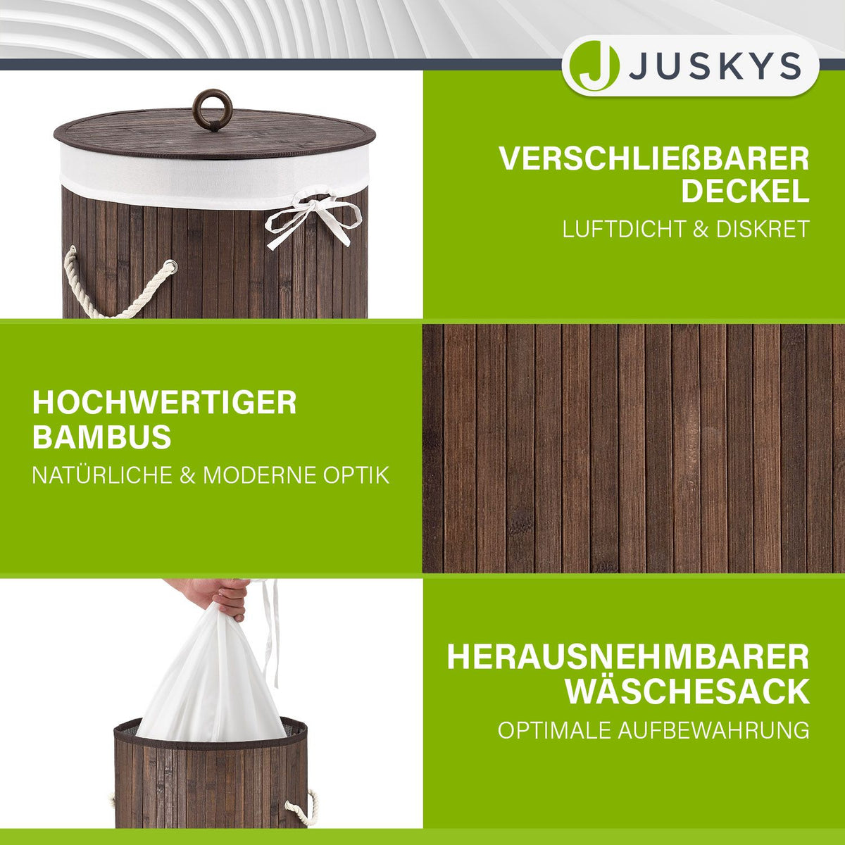 Bamboe wasmand Curly-Round