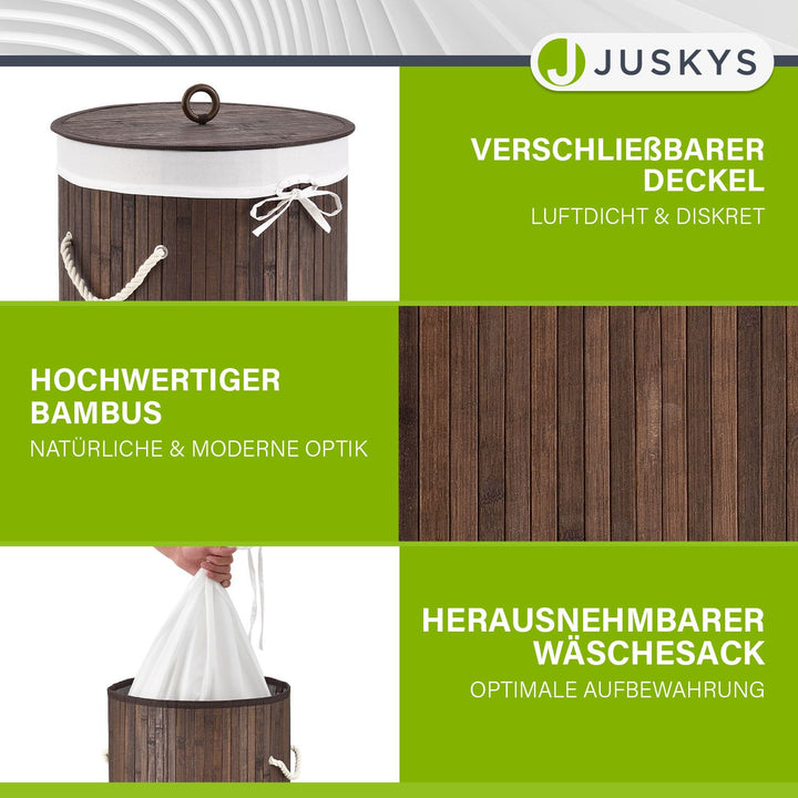 Bamboe wasmand Curly-Round