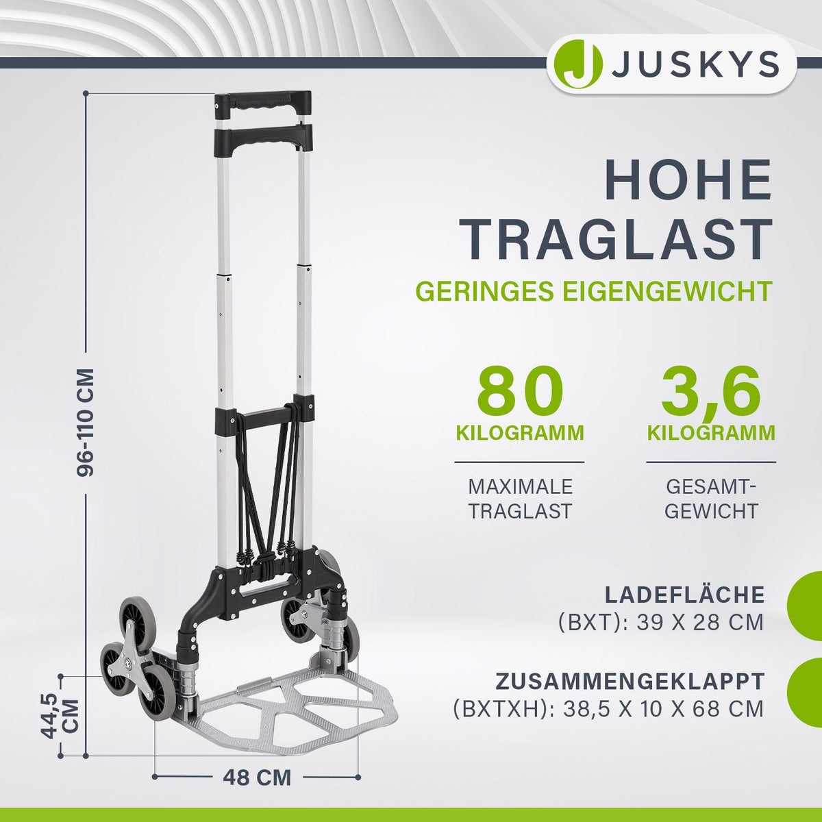 Opvouwbare trapsteekwagen tot 80 kg