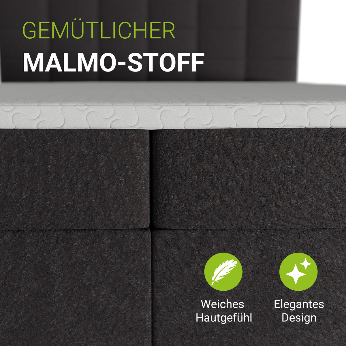 Boxspringbed Seattle - Malmo-Stoff