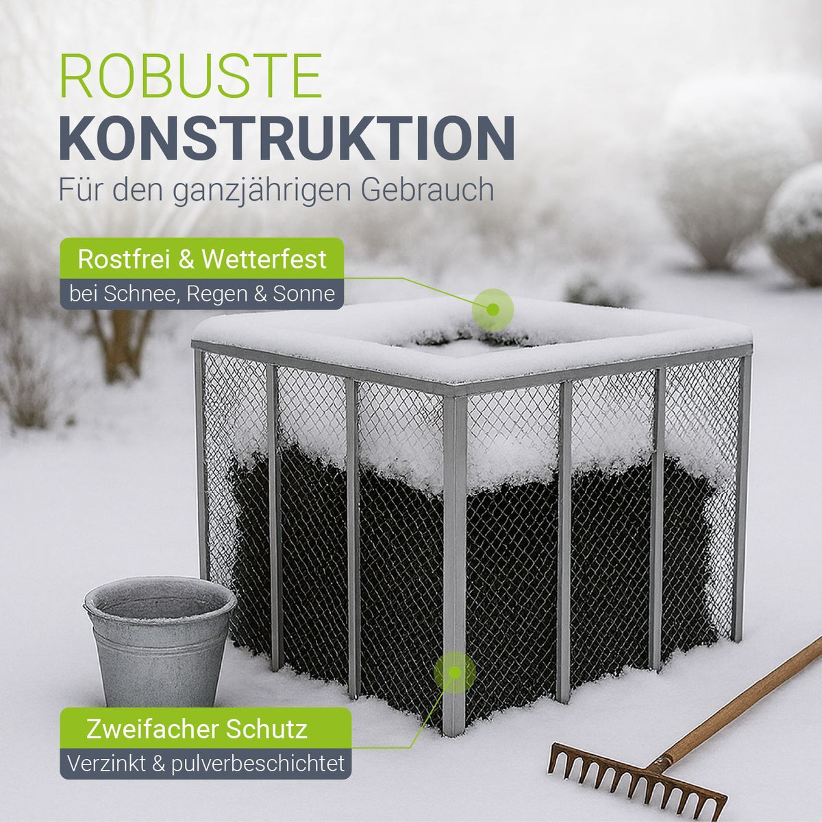 Metalen composter voor tuinafval