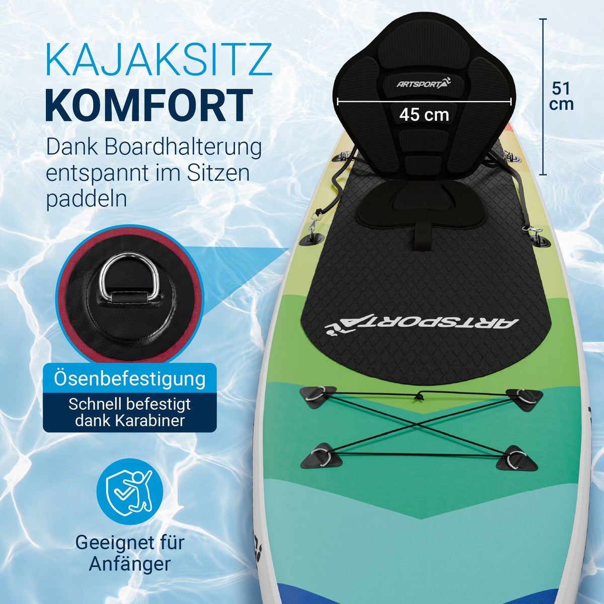 Staan Up Paddling Board met kajakstoel