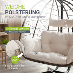 Polyrattan dubbele hangstoel Aria