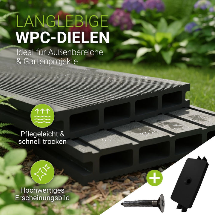 WPC terrasplanken in antraciet