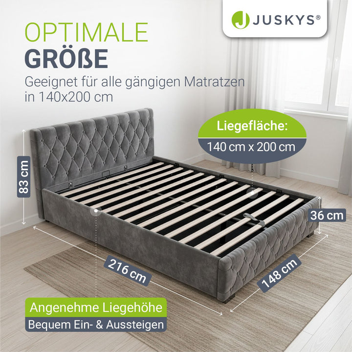 Gestoffeerd bed Nizza
